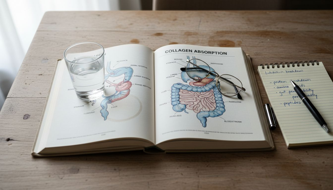 Textbook digestive diagram for collagen absorption