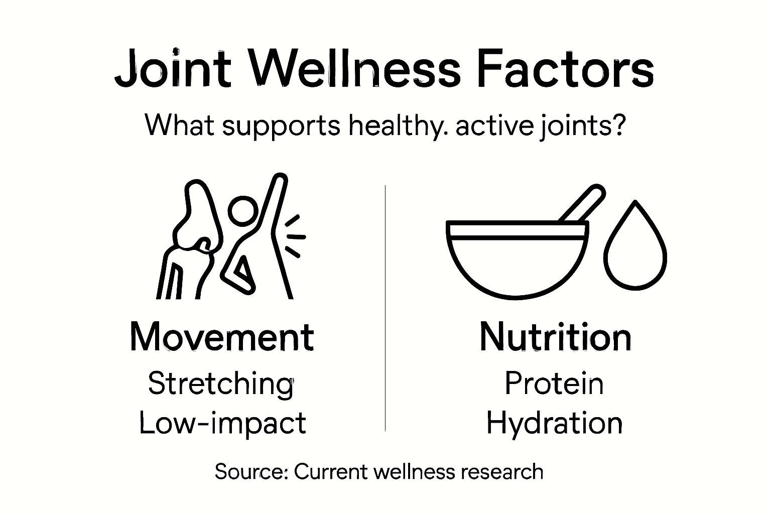 Infographic showing joint wellness lifestyle factors
