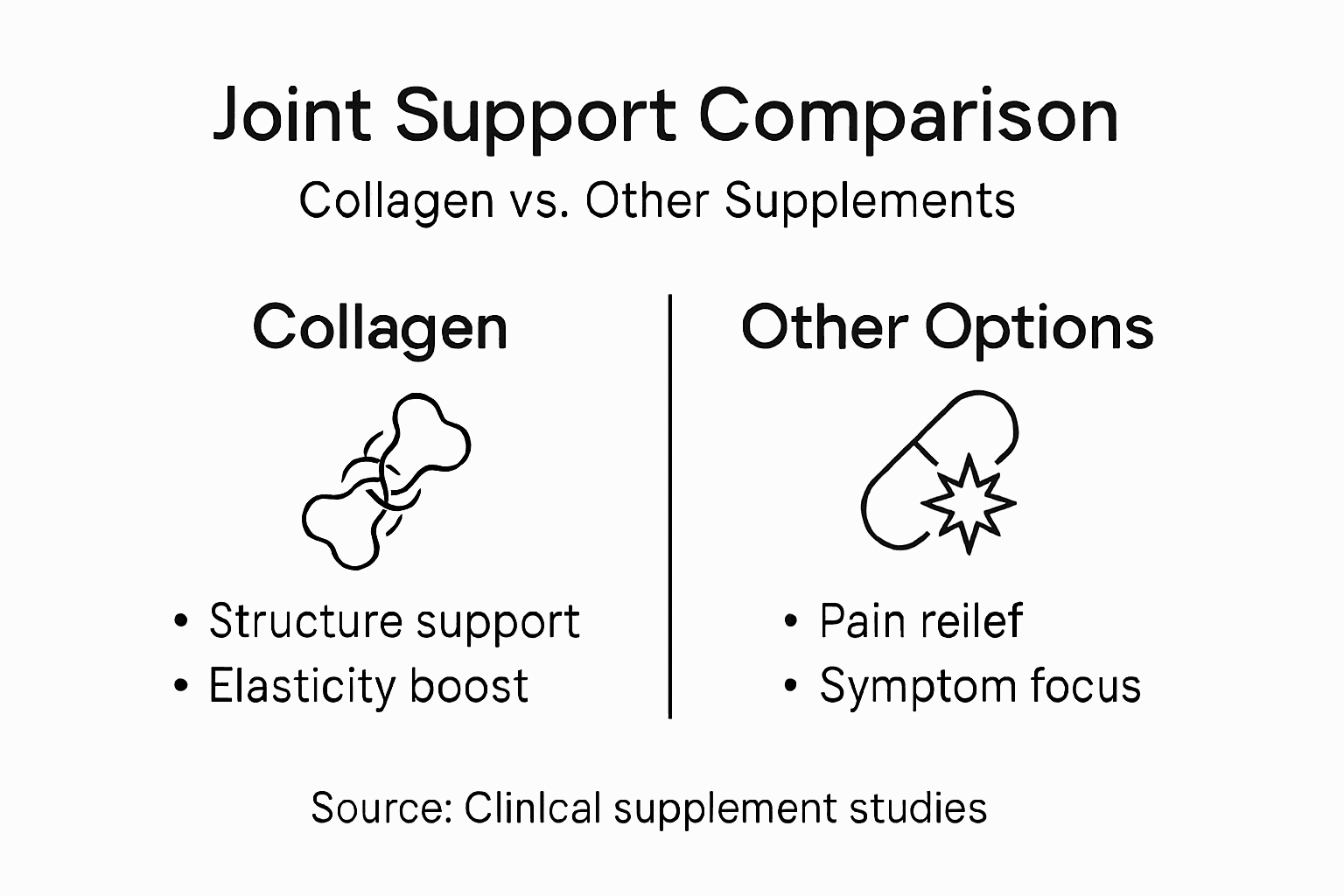 Infographic comparing collagen and joint supplements