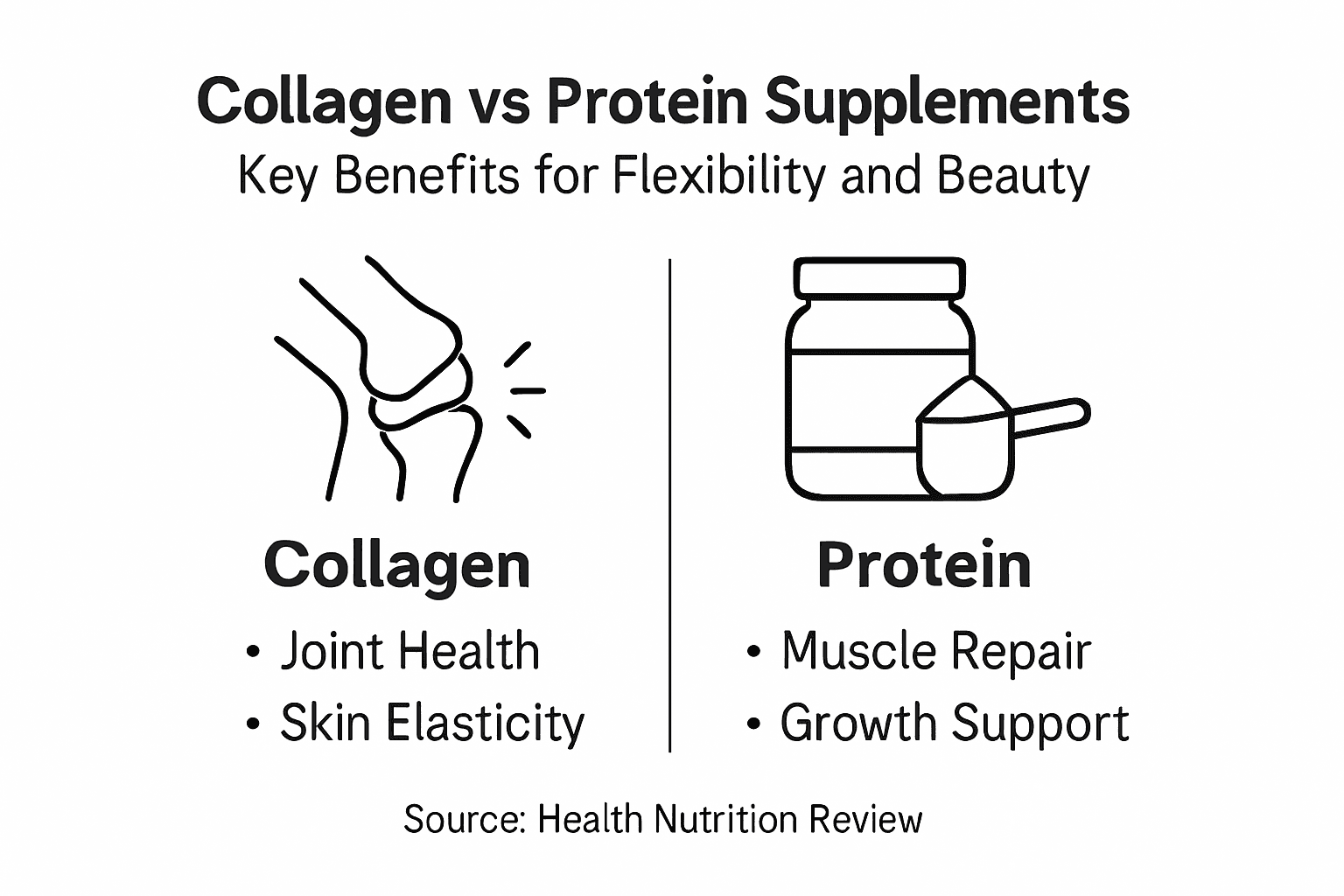 Infographic comparing collagen and protein benefits