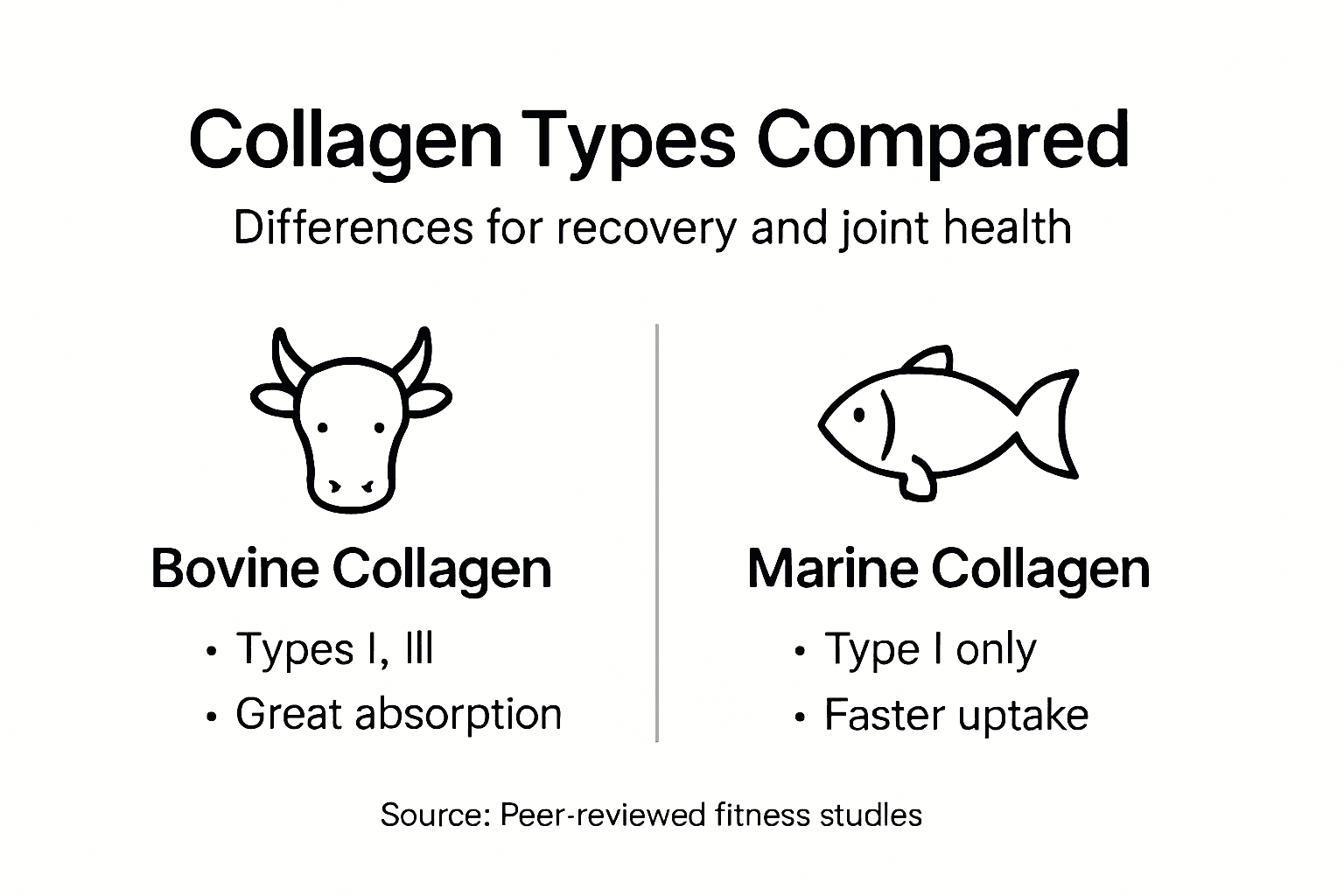 Infographic comparing collagen supplement types