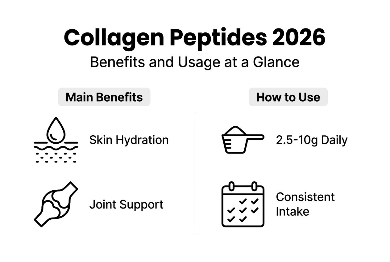 Infographic overview of collagen peptide benefits and usage