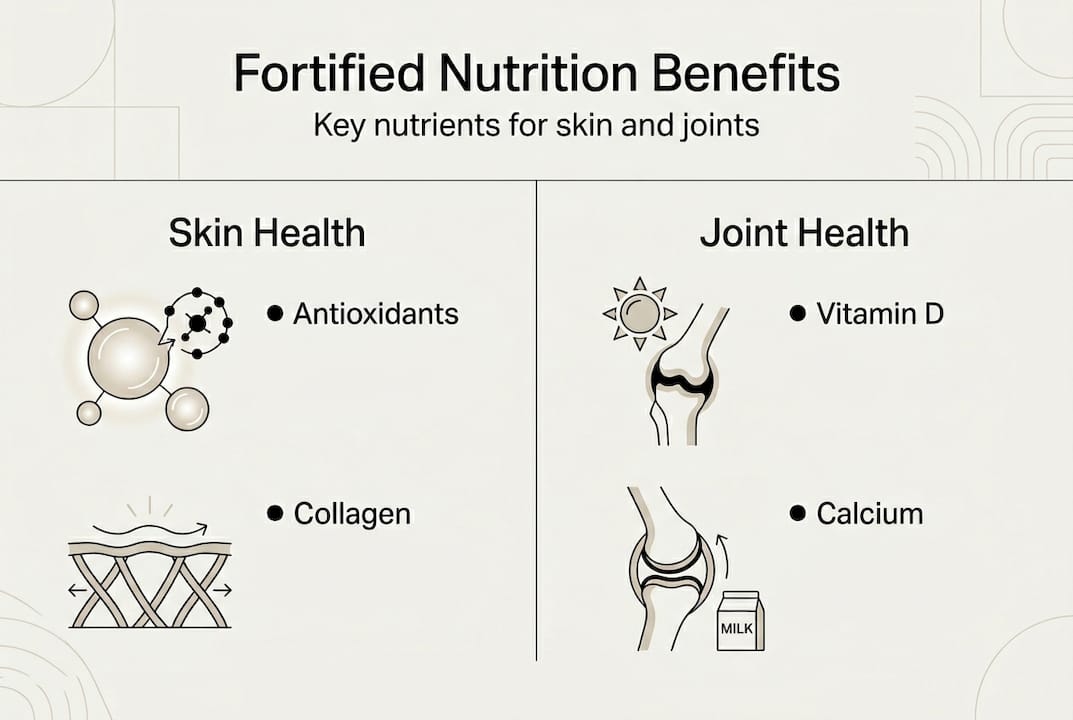 Infographic showing skin and joint nutrient benefits