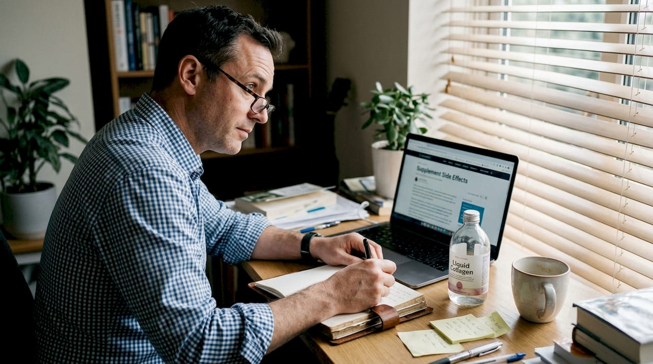 Man records supplement effects in diary
