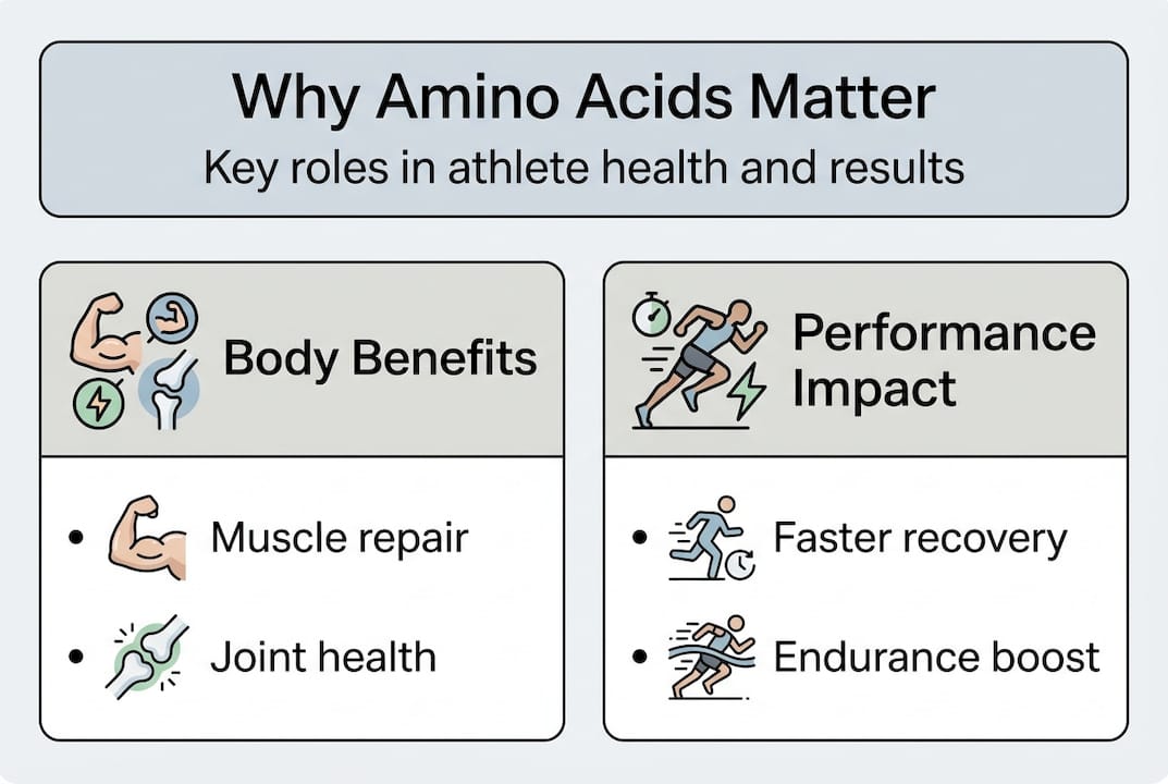 Infographic about amino acid benefits for athletes