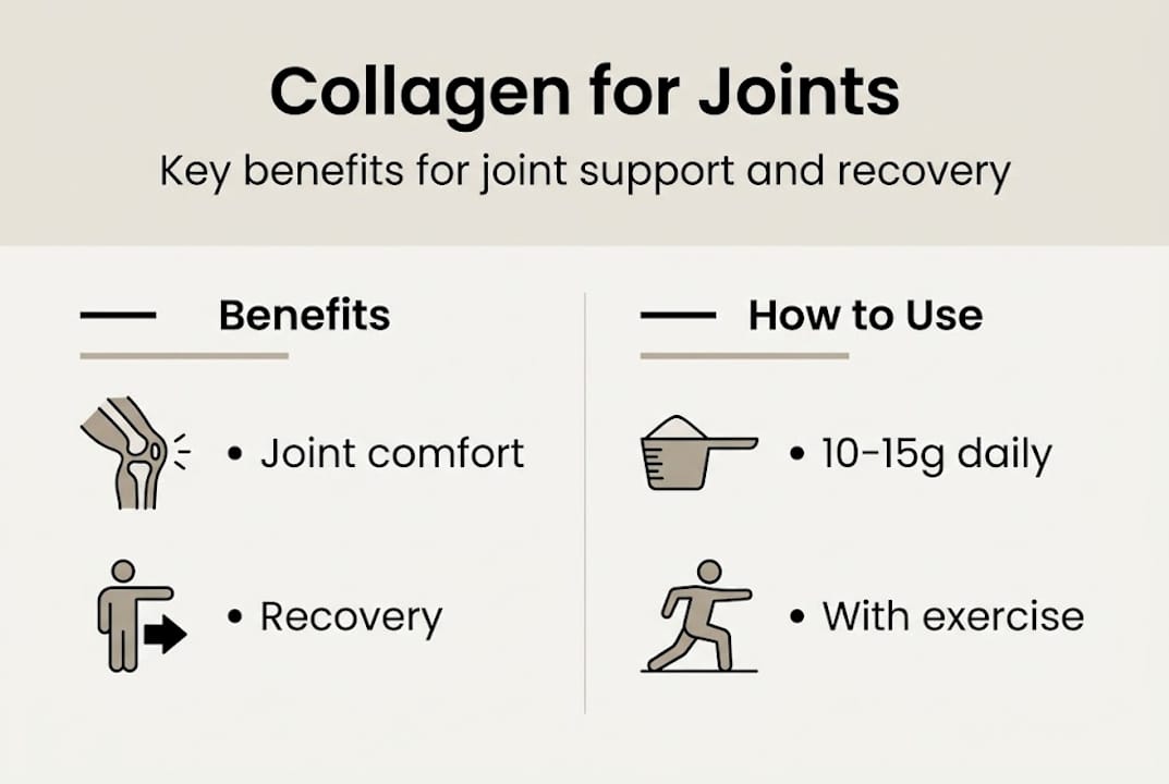 Infographic showing collagen joint health support