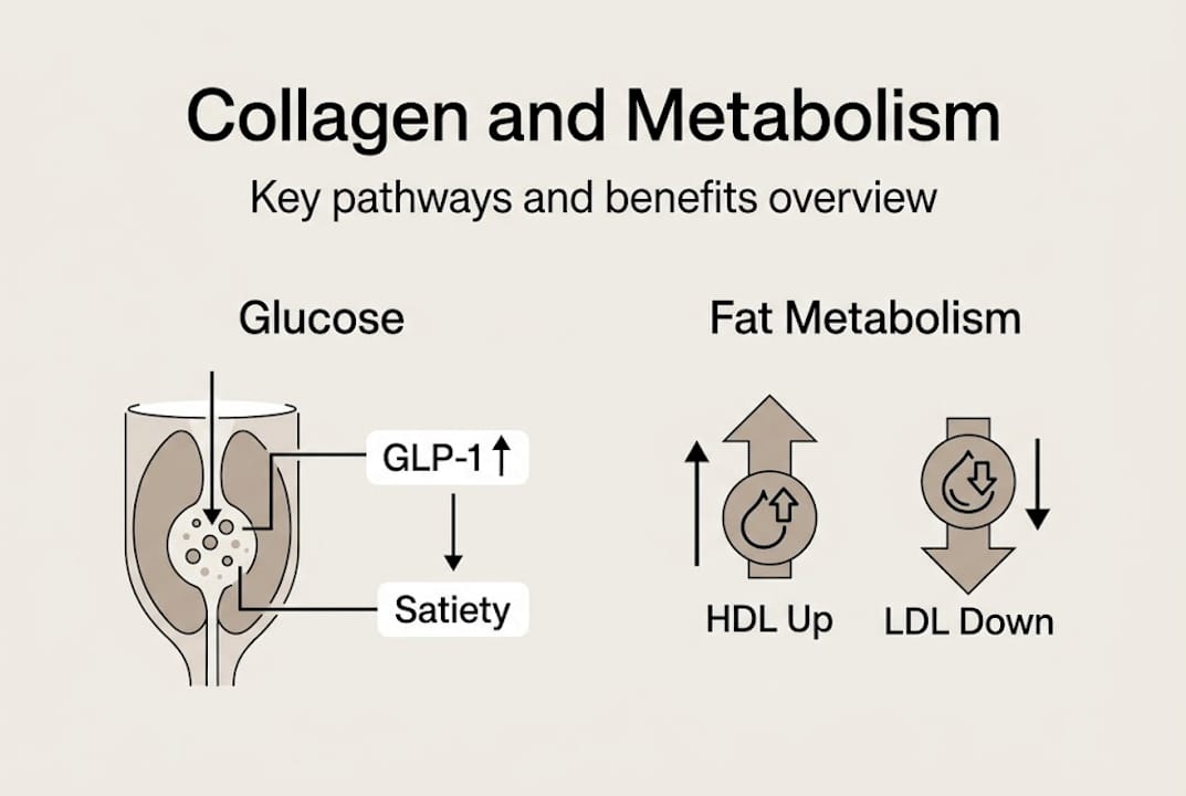 Infographic showing collagen effects on metabolism