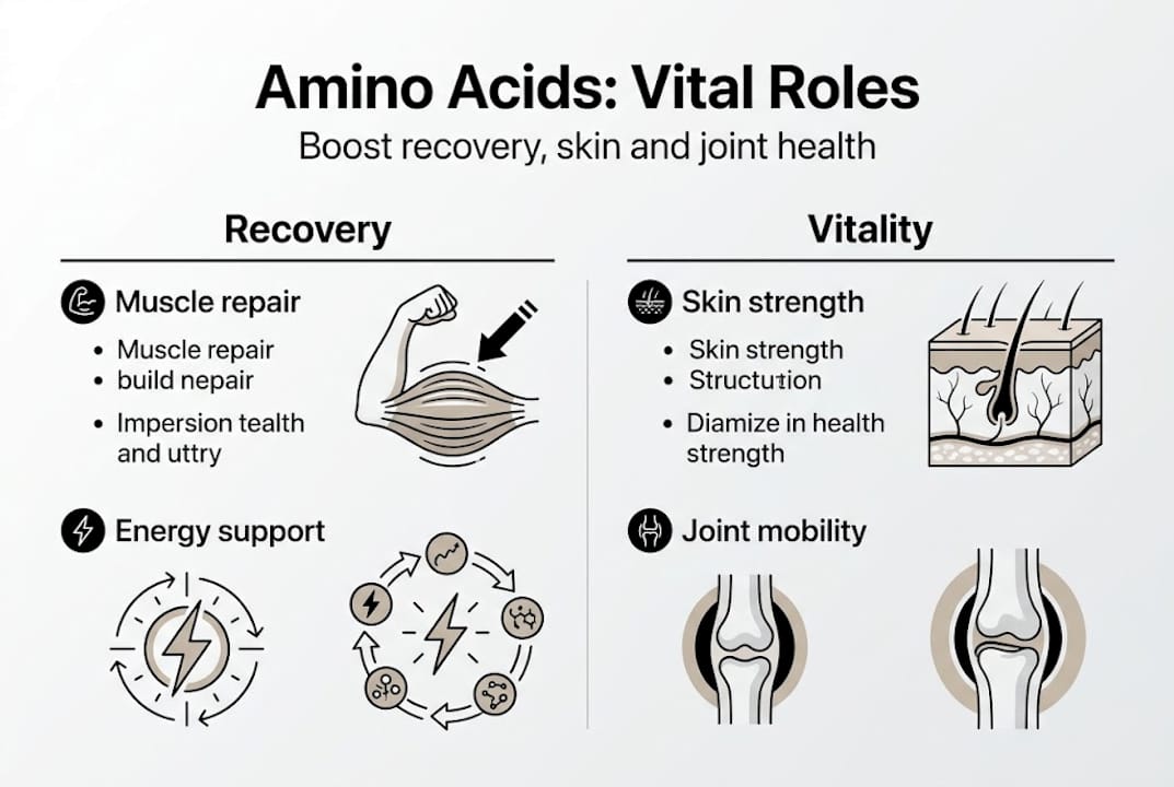 Infographic on amino acids for health