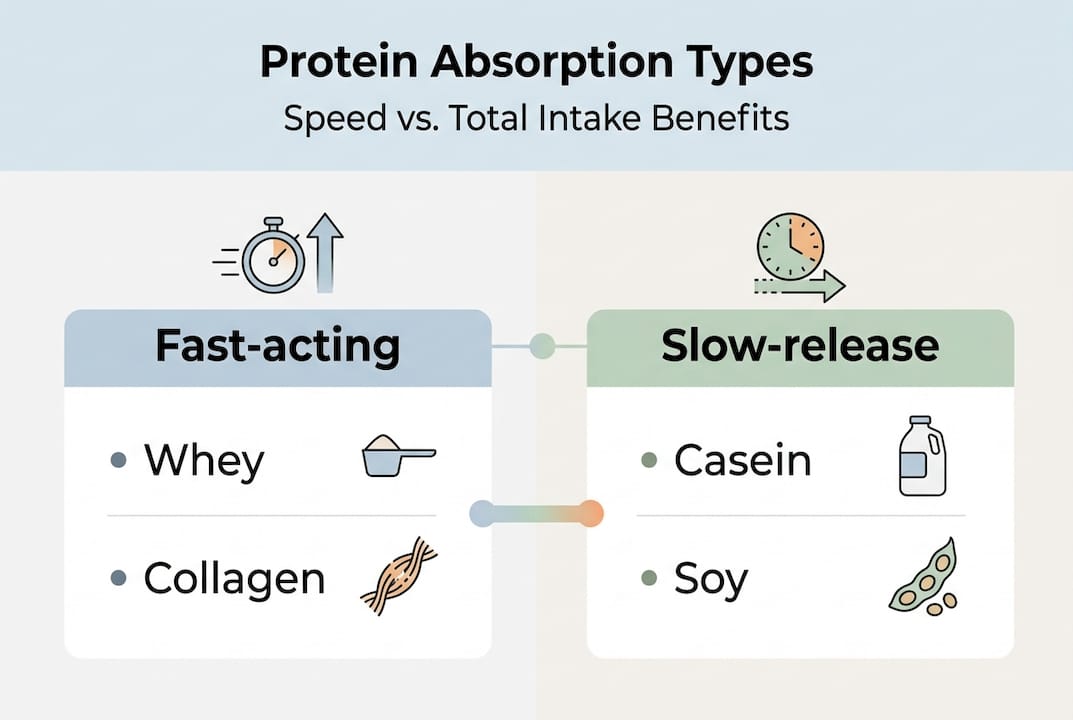 Infographic comparing protein absorption types