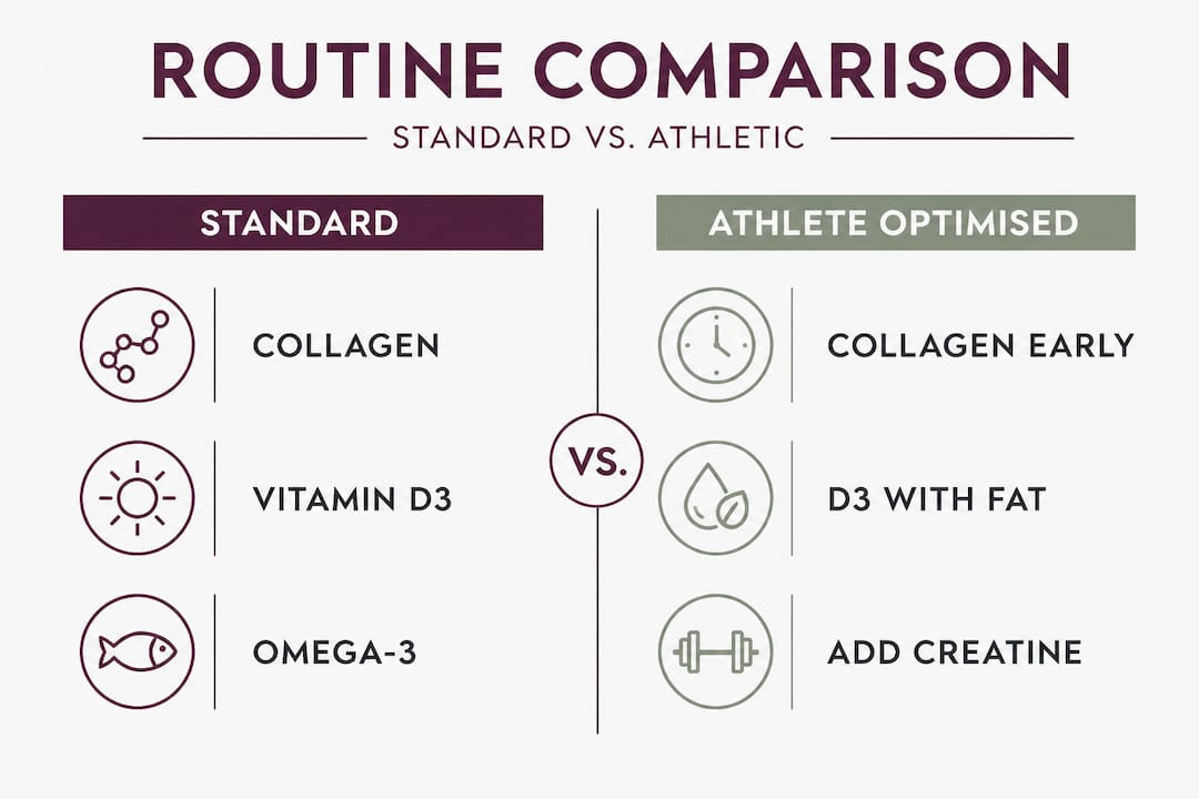 Infographic comparing routine for standard and athletic