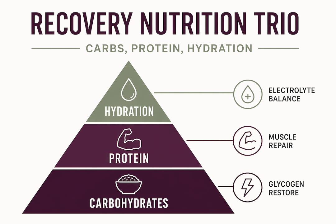 Infographic showing the trio for recovery nutrition
