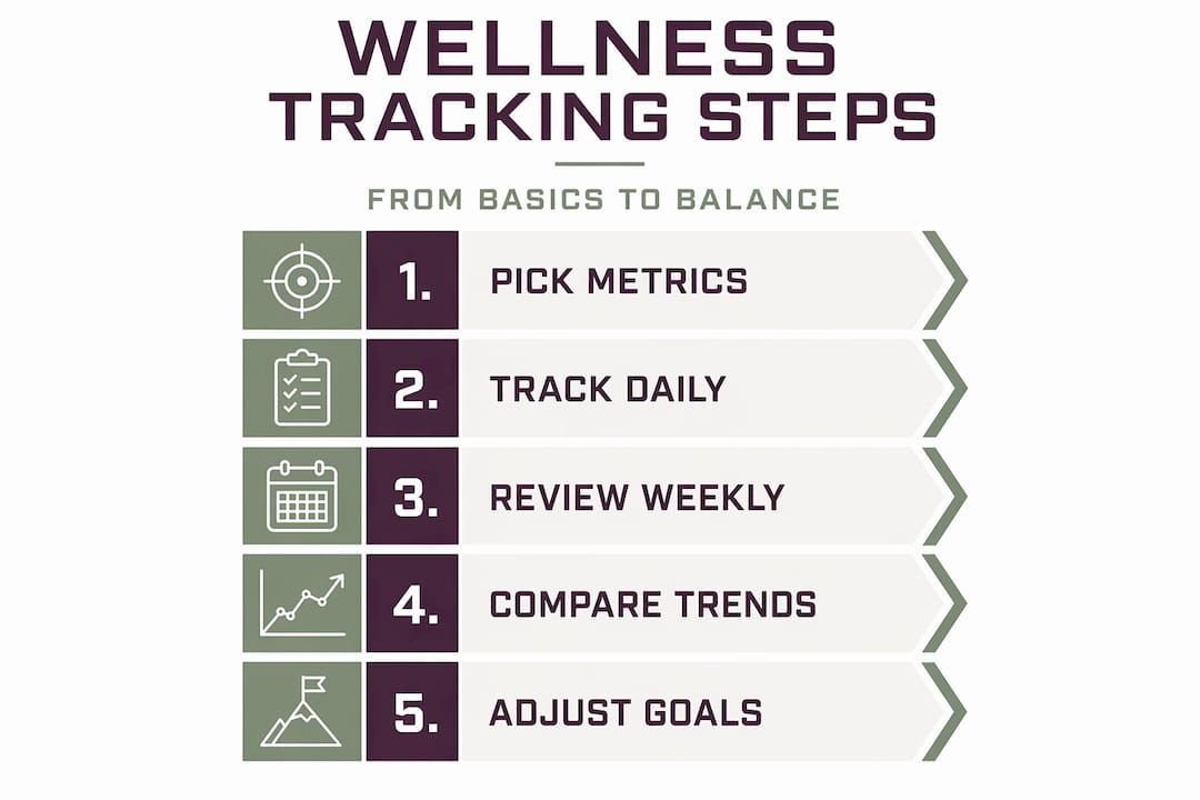 Infographic visualizing wellness tracking steps