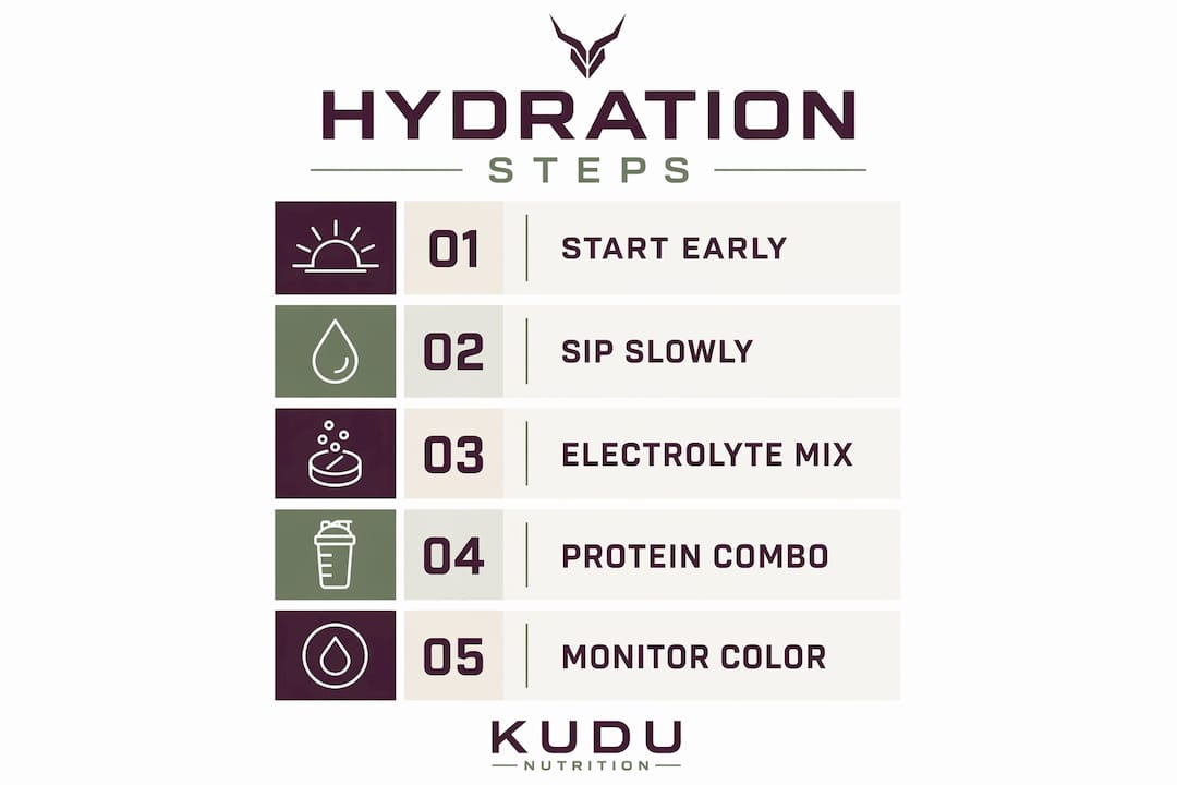 Infographic showing hydration steps for recovery