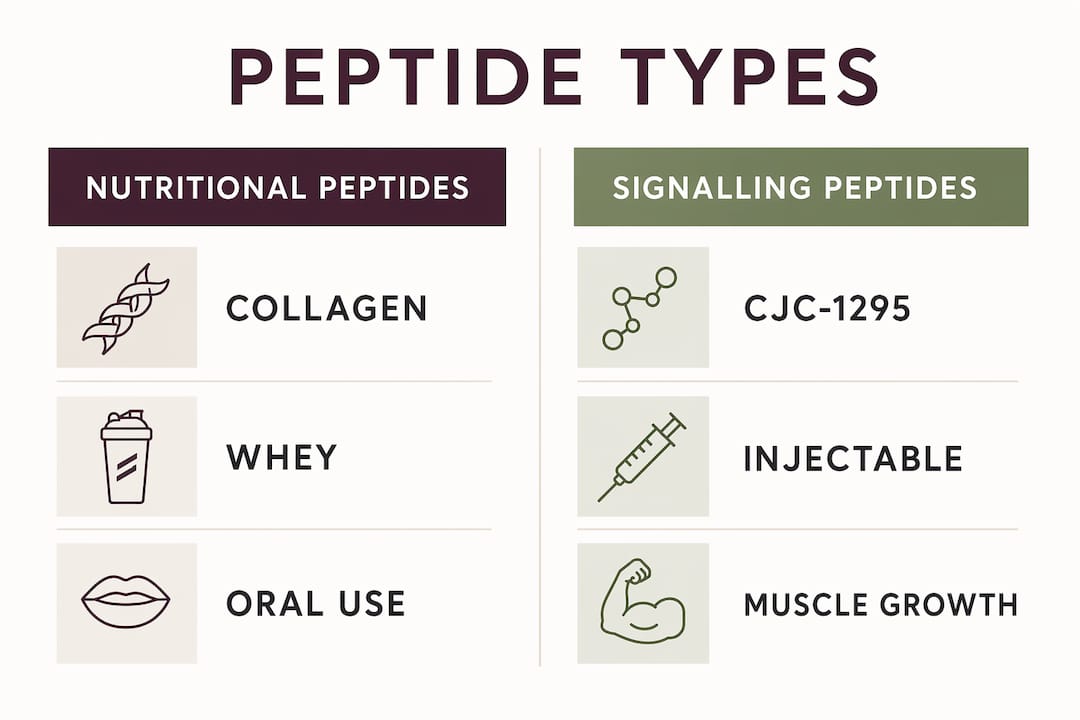 Infographic comparing nutritional and signalling peptides