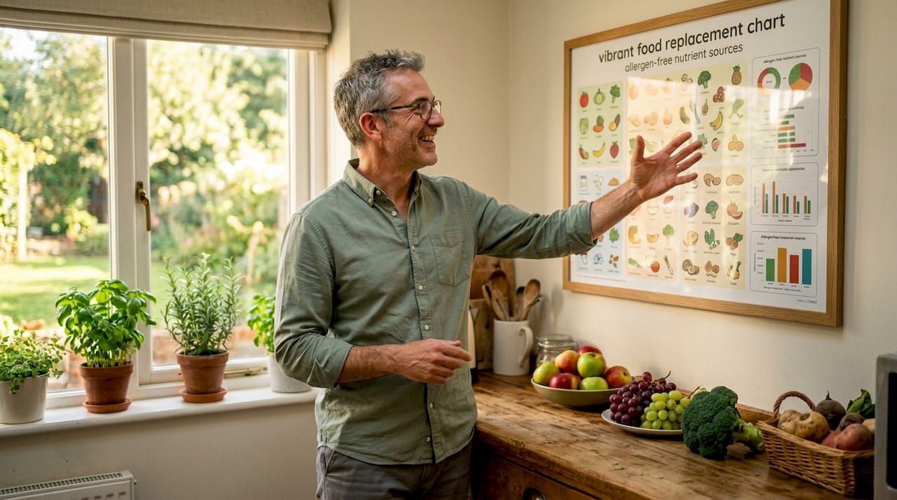 Dietitian explaining allergen free nutrient replacements