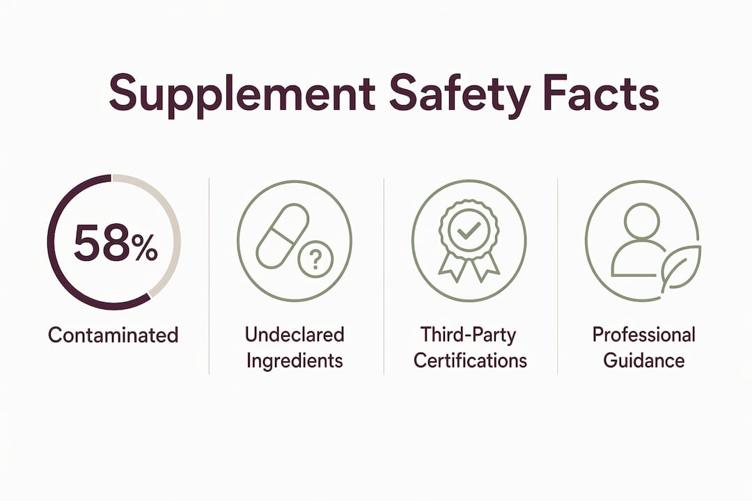 Infographic showing sports supplement safety statistics
