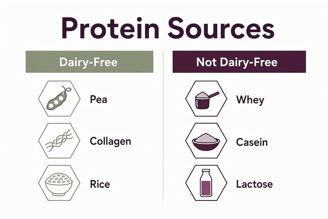 Infographic comparing dairy-free and non-dairy protein sources