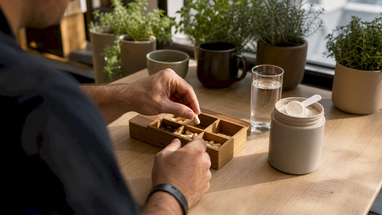 Hands organizing collagen peptide dosage schedule
