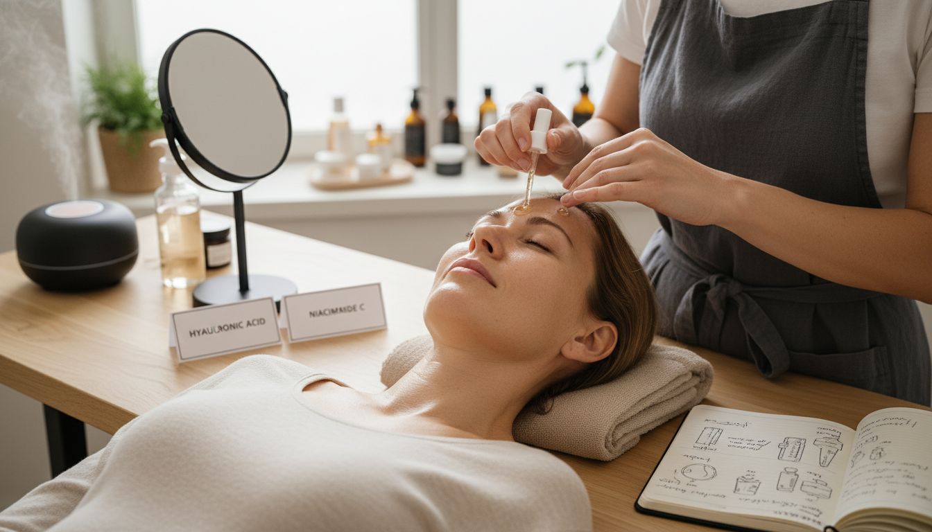 applying skincare serums