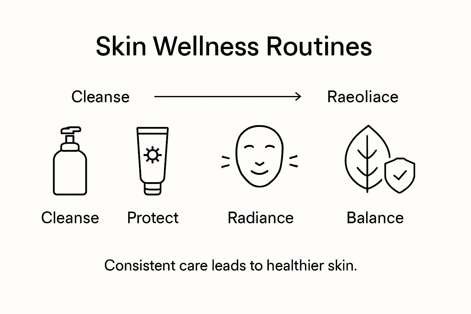 Infographic showing skin care routine steps and benefits