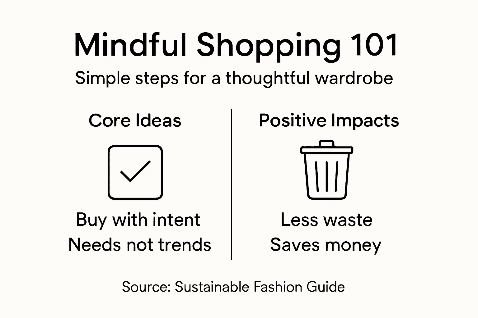 Infographic summarizes mindful shopping essentials