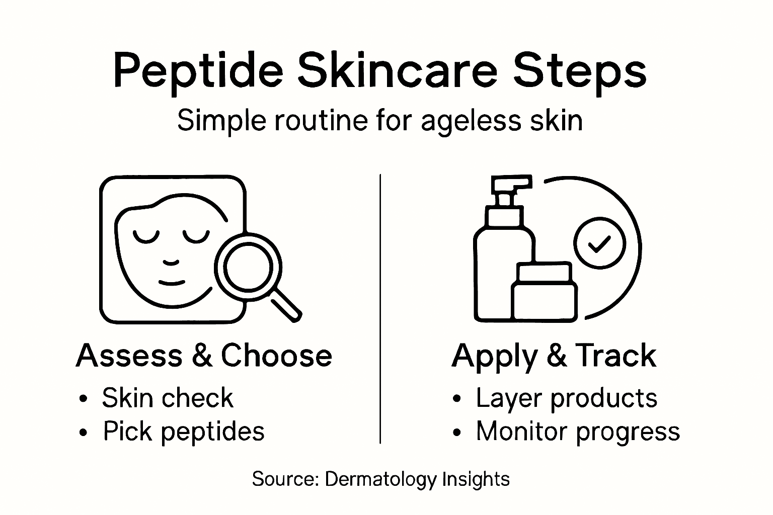 Infographic showing peptide skincare routine steps