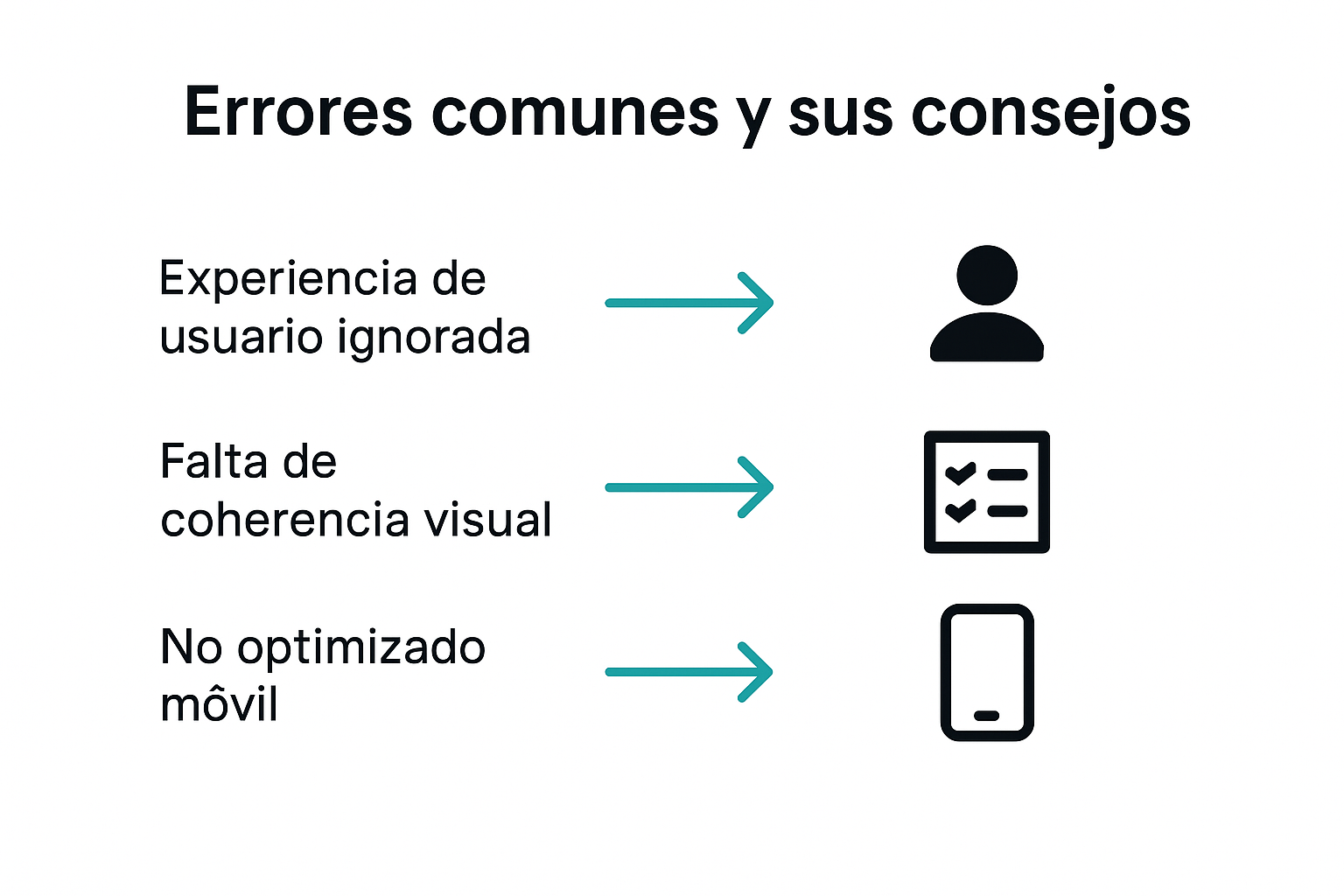 Infografía sobre errores y soluciones en diseño digital