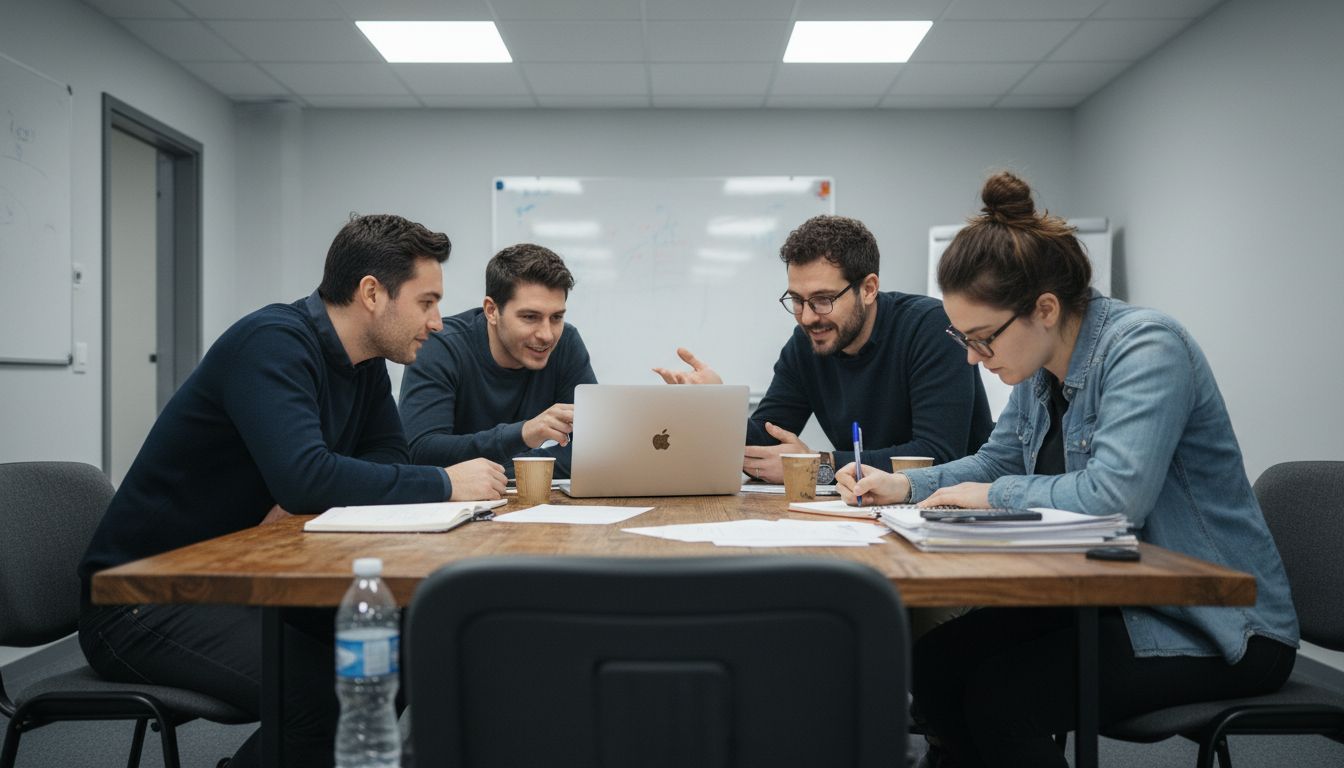 Small team collaborating on project