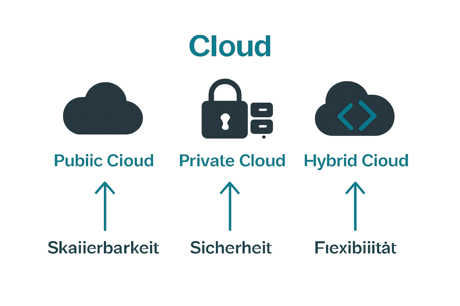 Vergleichsgrafik zu Cloud-Typen für Eventagenturen