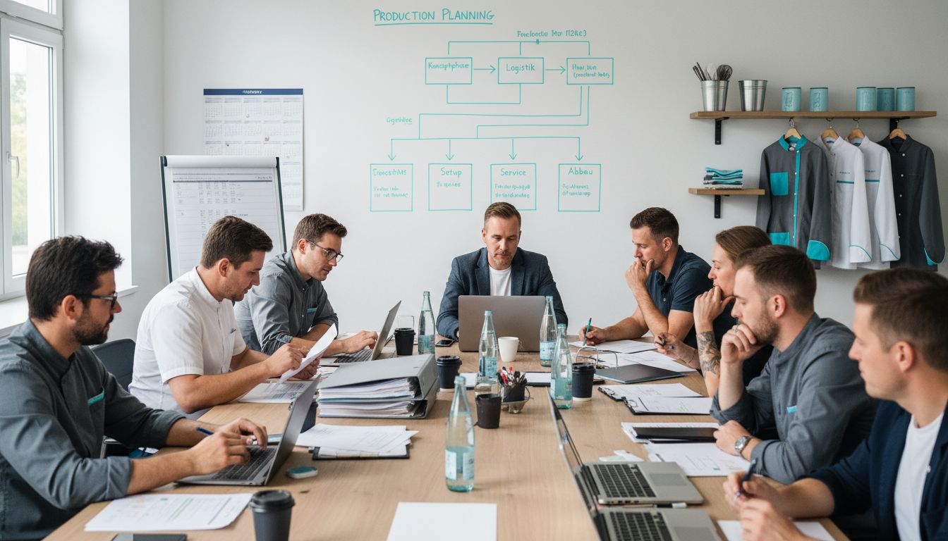 Cateringteam plant Produktionsphasen zusammen