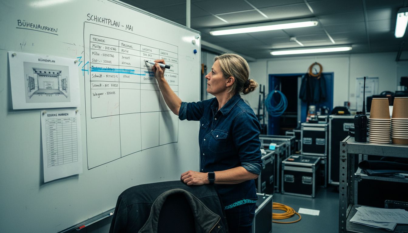 Der Schichtplan wird vom Manager direkt am Whiteboard aktualisiert.