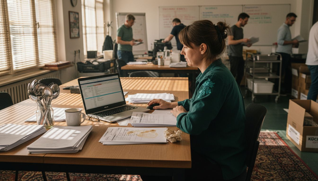 Der Catering-Manager kümmert sich um die gesamte Organisation und den Papierkram rund um die Veranstaltung.
