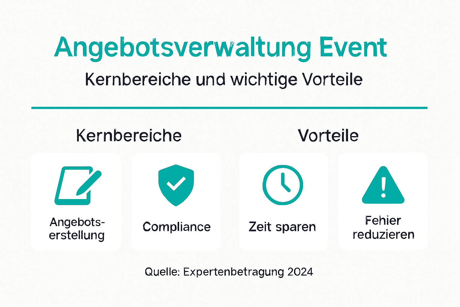 Übersichtsgrafik: Die wichtigsten Aspekte und Vorteile einer effizienten Angebotsverwaltung auf einen Blick