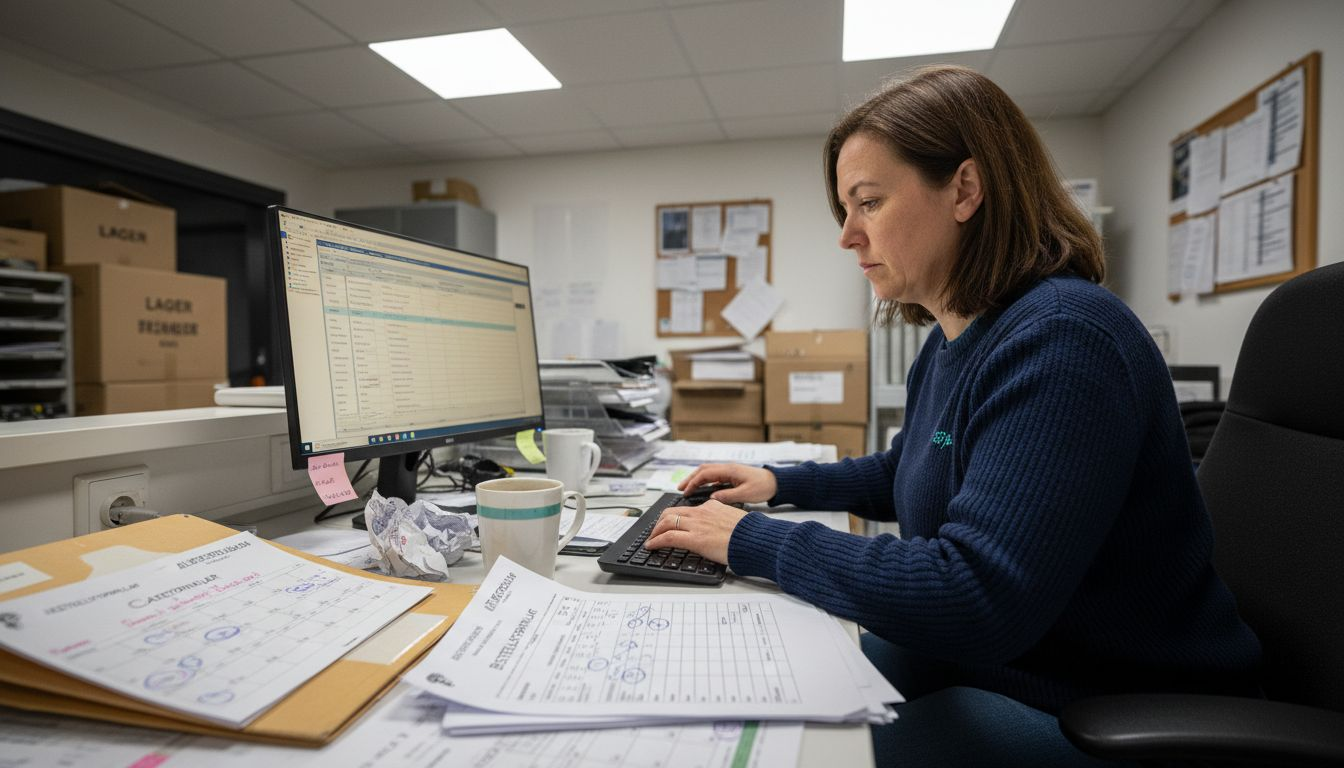 Der Catering-Manager trägt die Bestelldetails des Kunden ins System ein.