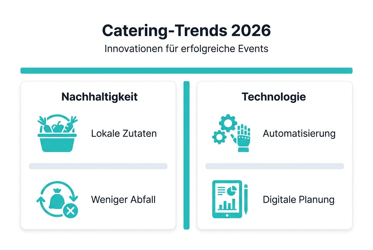 Aktuelle Entwicklungen und innovative Trends im Catering – anschaulich erklärt in einer Infografik