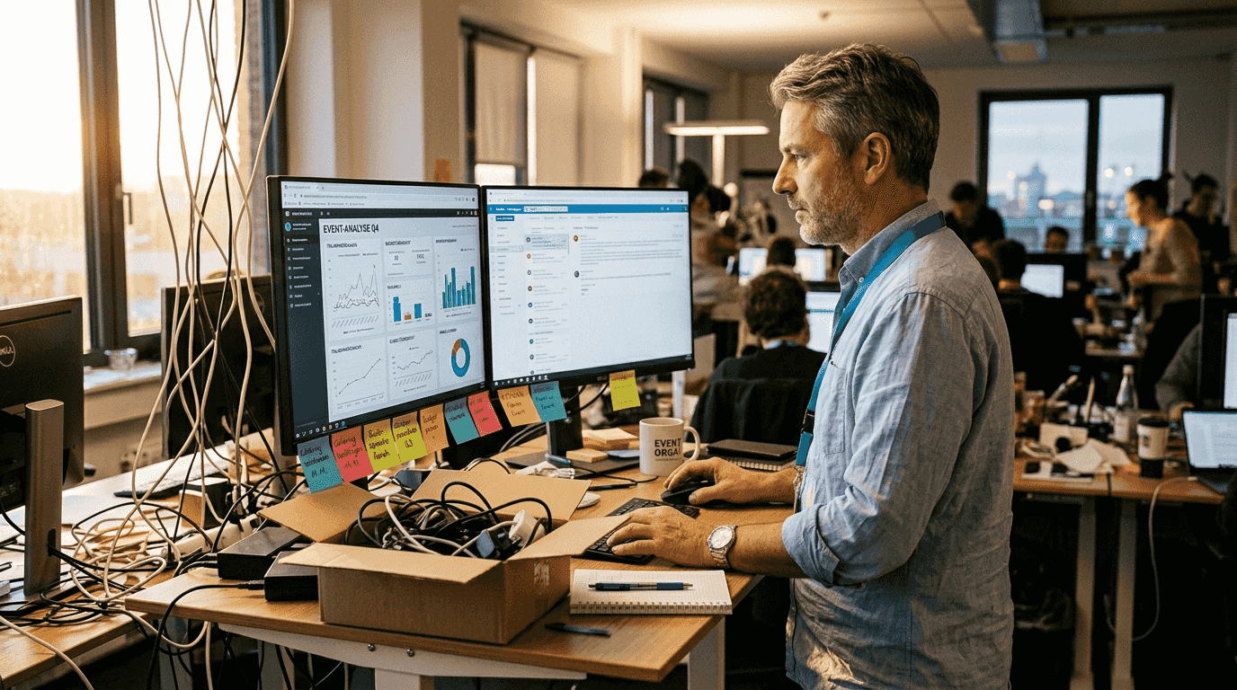 Eventkoordinator mit Schwerpunkt auf digitaler Automatisierung von Veranstaltungsabläufen