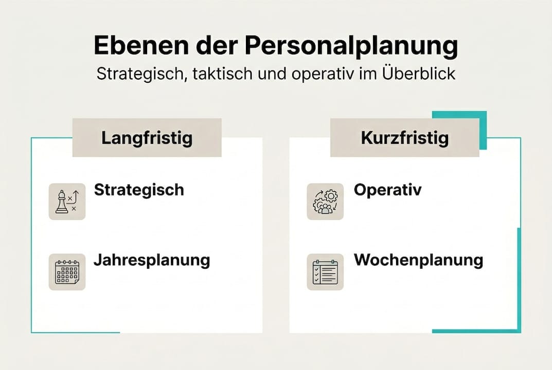 Infografik: Überblick über die verschiedenen Ebenen der Personalplanung