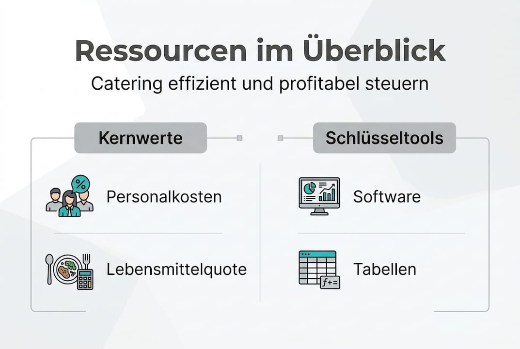 Infografik: Die wichtigsten Ressourcen und Tools für erfolgreiches Catering im Überblick