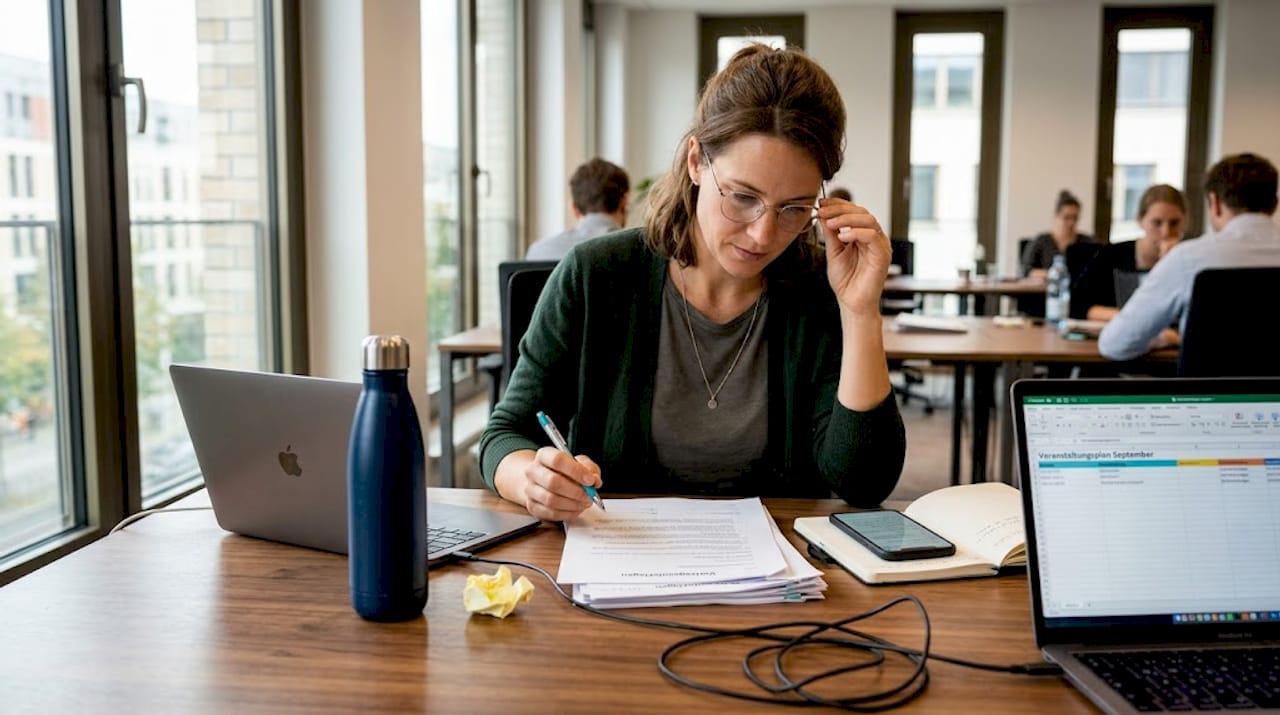 Eventmanager, der sowohl mit digitalen als auch mit klassischen Papierdokumenten arbeitet