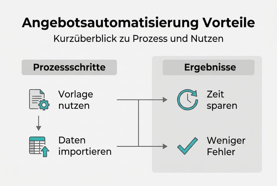 In einer Infografik werden die Vorteile der automatisierten Angebotserstellung anschaulich dargestellt.