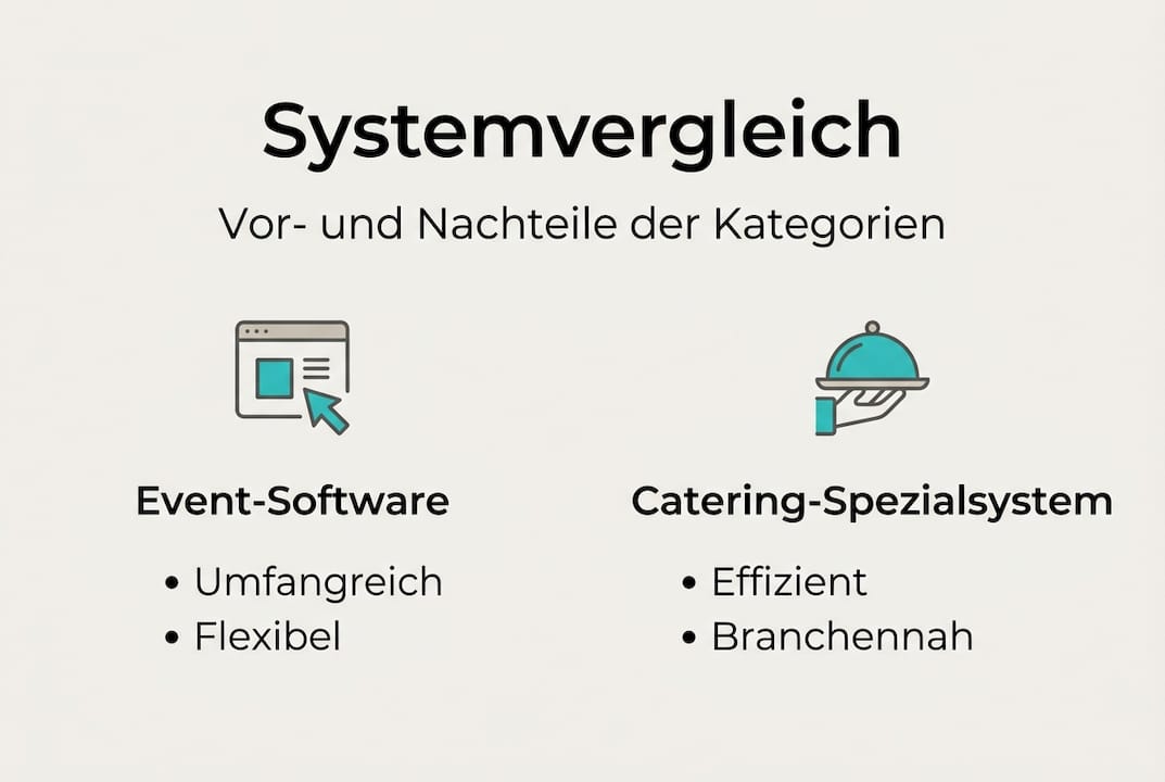 Übersichtliche Infografik: Der große Software-Vergleich für Catering-Unternehmen