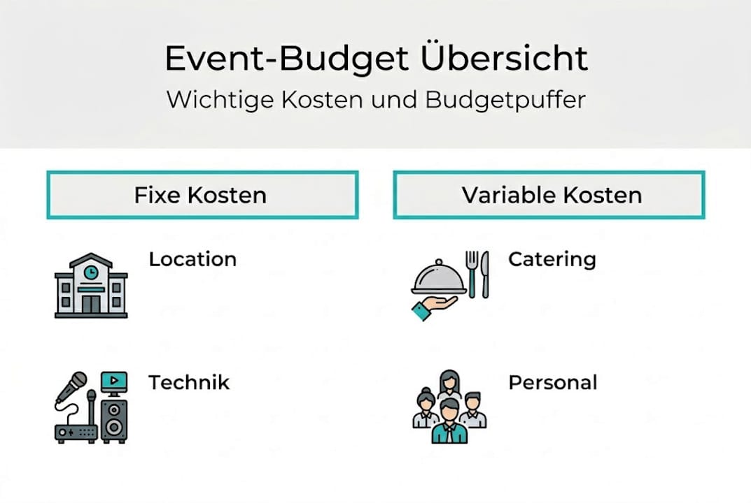 Übersicht zur Budgetaufteilung und den wichtigsten Kostenfaktoren bei Veranstaltungen