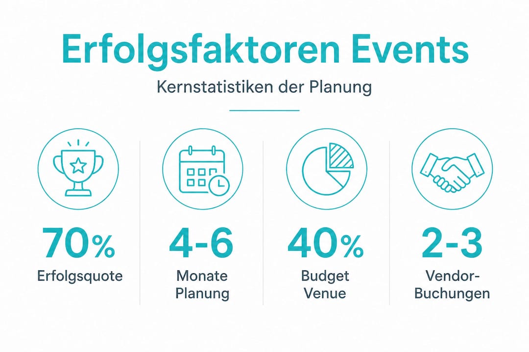 Infografik: Erfolgszahlen und Kennzahlen aus der Eventplanung auf einen Blick