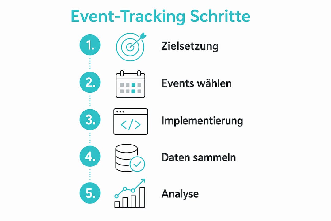 Grafik mit einer Schritt-für-Schritt-Anleitung zum Event-Tracking