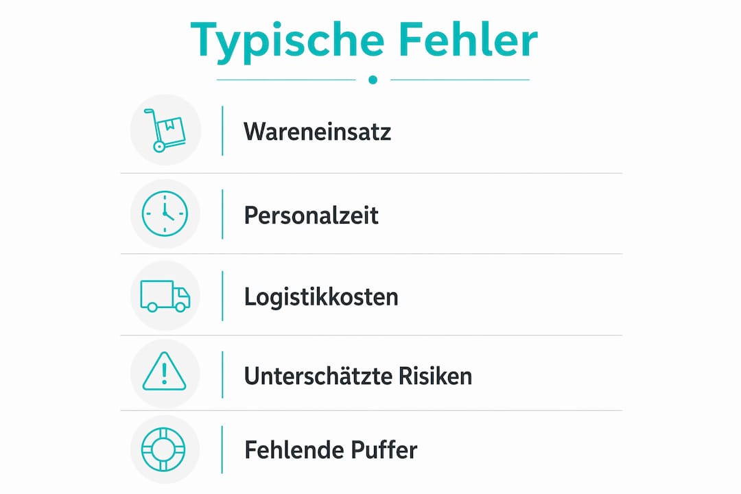 Grafik: Die häufigsten Fehler bei der Kalkulation auf einen Blick