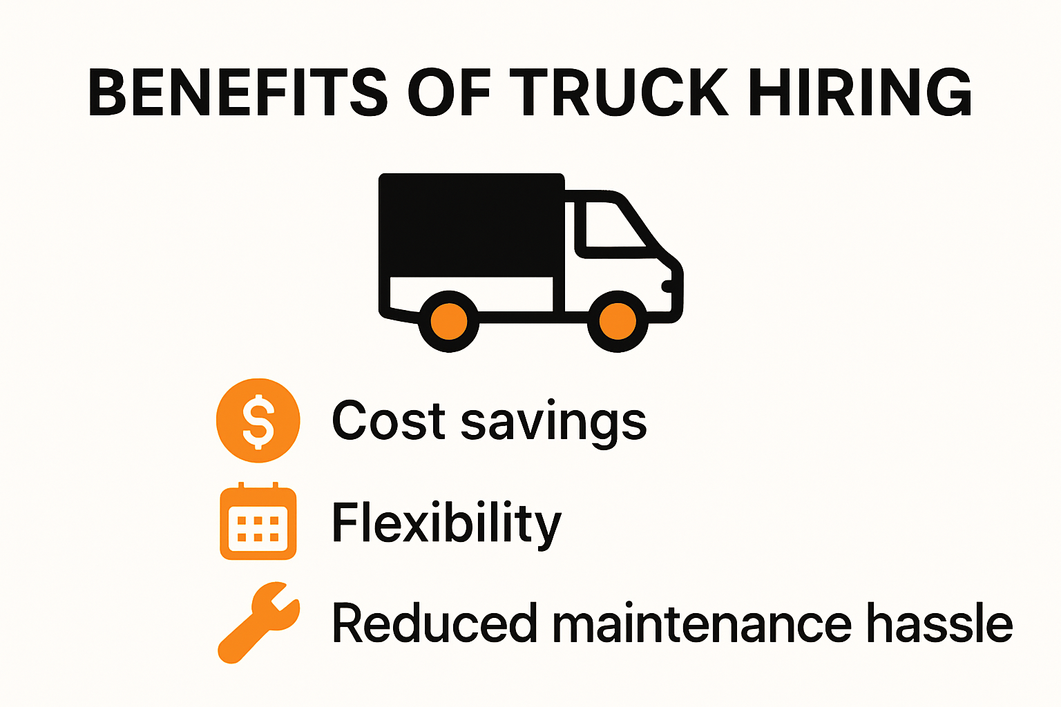 Infographic comparing truck hire benefits vs ownership.