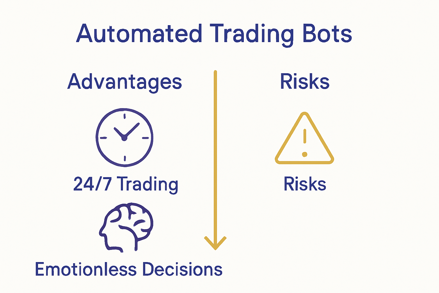 Infographic showing pros and risks of crypto trading bots