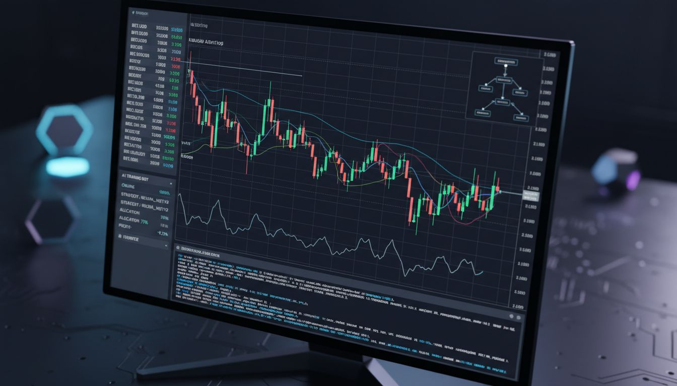 Trader at home reviewing cryptocurrency charts