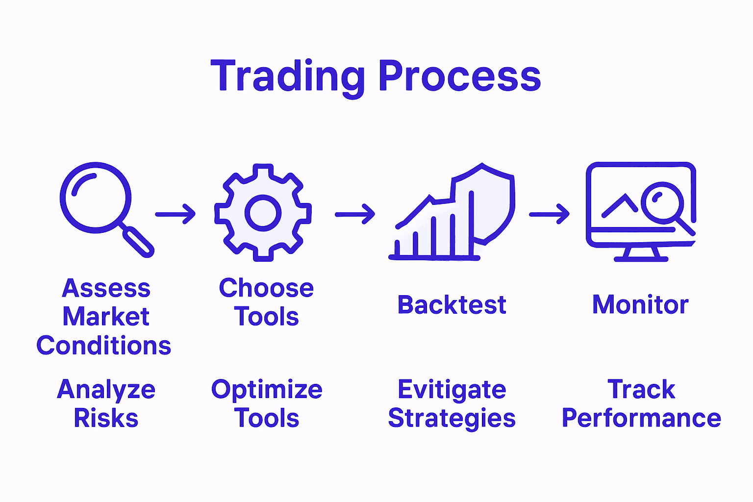 Infographic of five-step trading strategy process