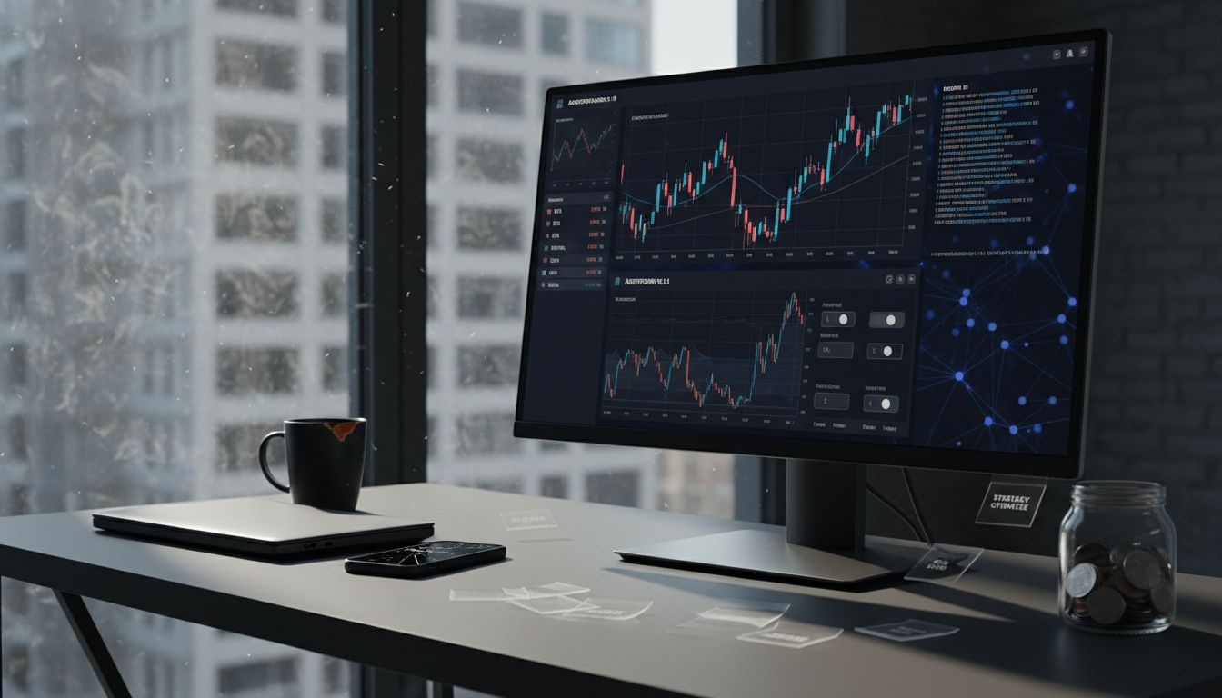Trader reviewing cryptocurrency market data
